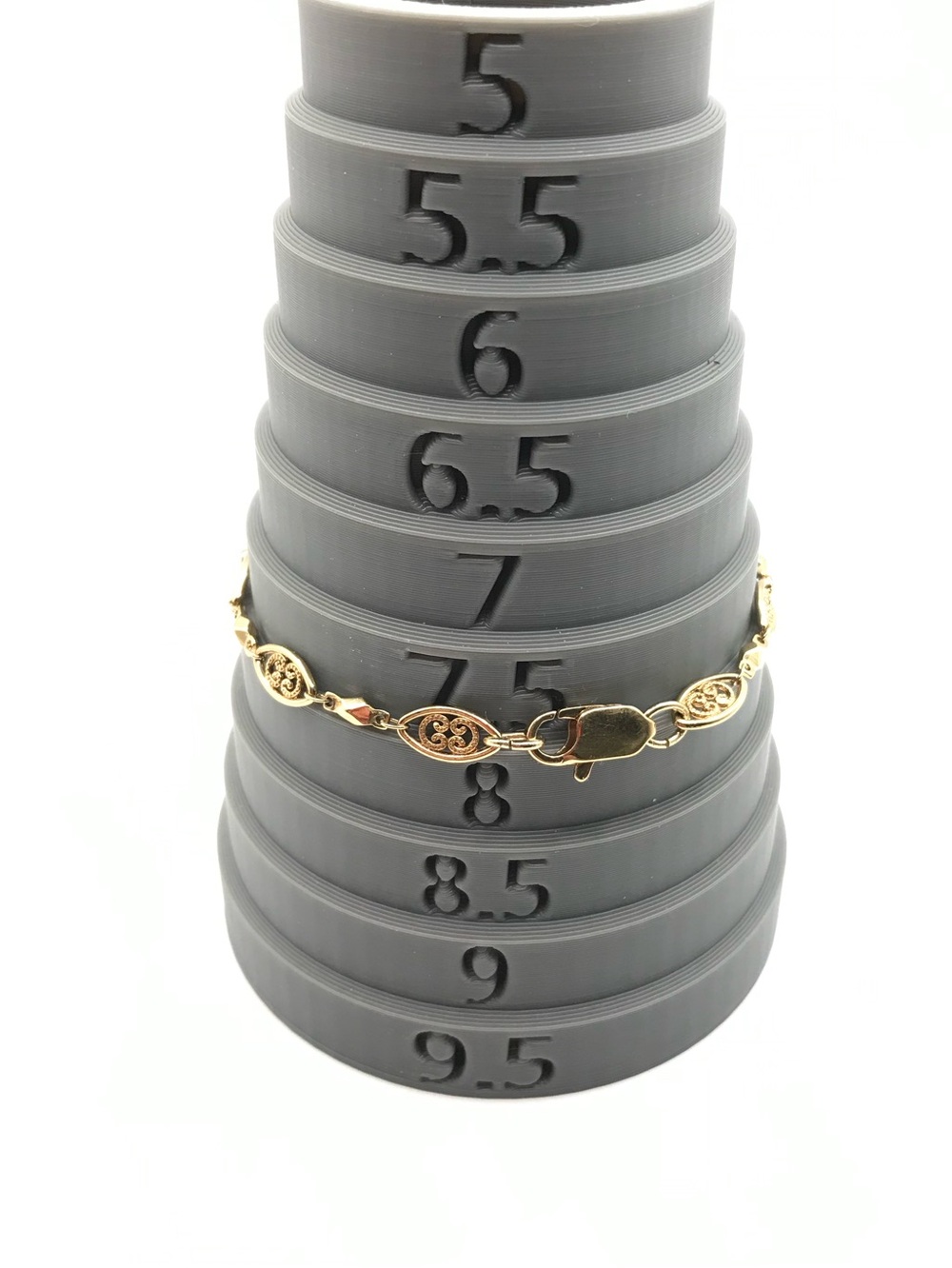 Long Gold-Tone Link Necklace & Bracelet Set with Oval Motifs - Picture 4 of 7